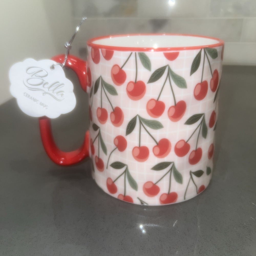 NEW-Bella CHERRY Coffee Mug 10 Strawberry Street 14 oz